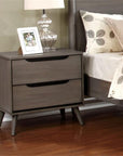 Mid - Century Modern Wood 2 - Drawer Nightstand - From Where - 