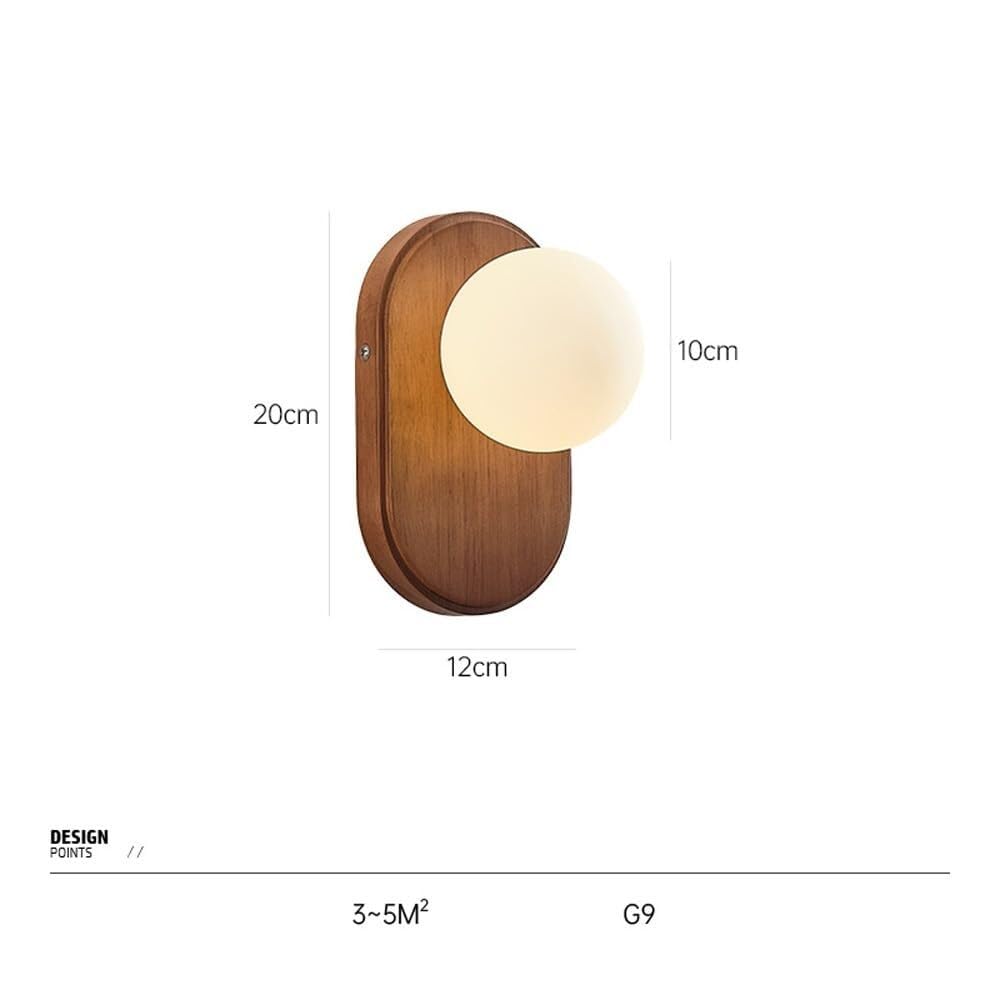 Mid Century Wall Sconce Wood Semi - Flush Mount Light Fixture - From Where - 
