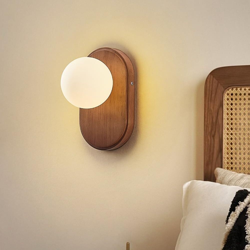 Mid Century Wall Sconce Wood Semi - Flush Mount Light Fixture - From Where - 