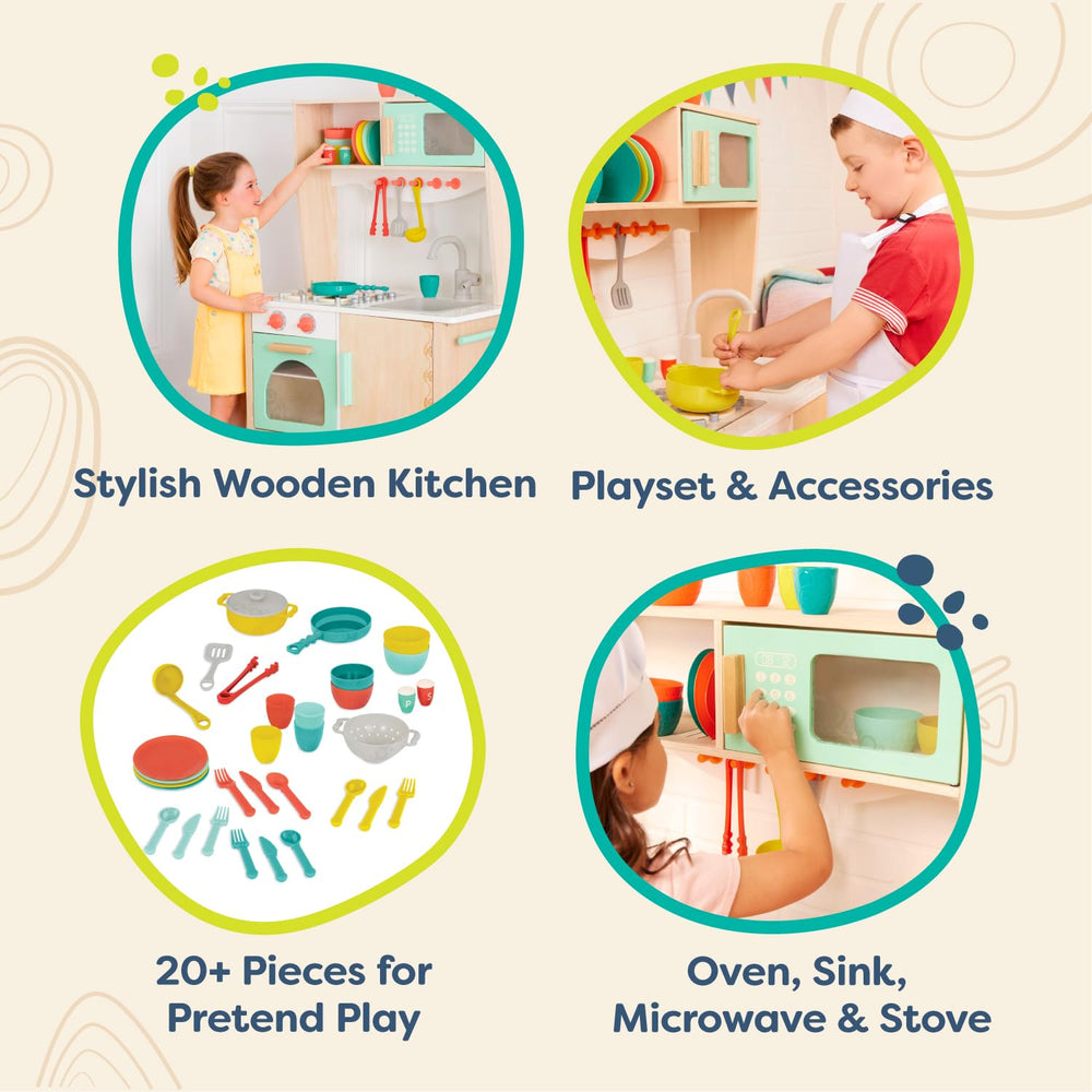 Mini Chef Wooden Play Kitchen (Ages 3+) - From Where - 
