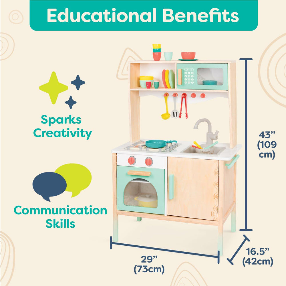 Mini Chef Wooden Play Kitchen (Ages 3+) - From Where - 