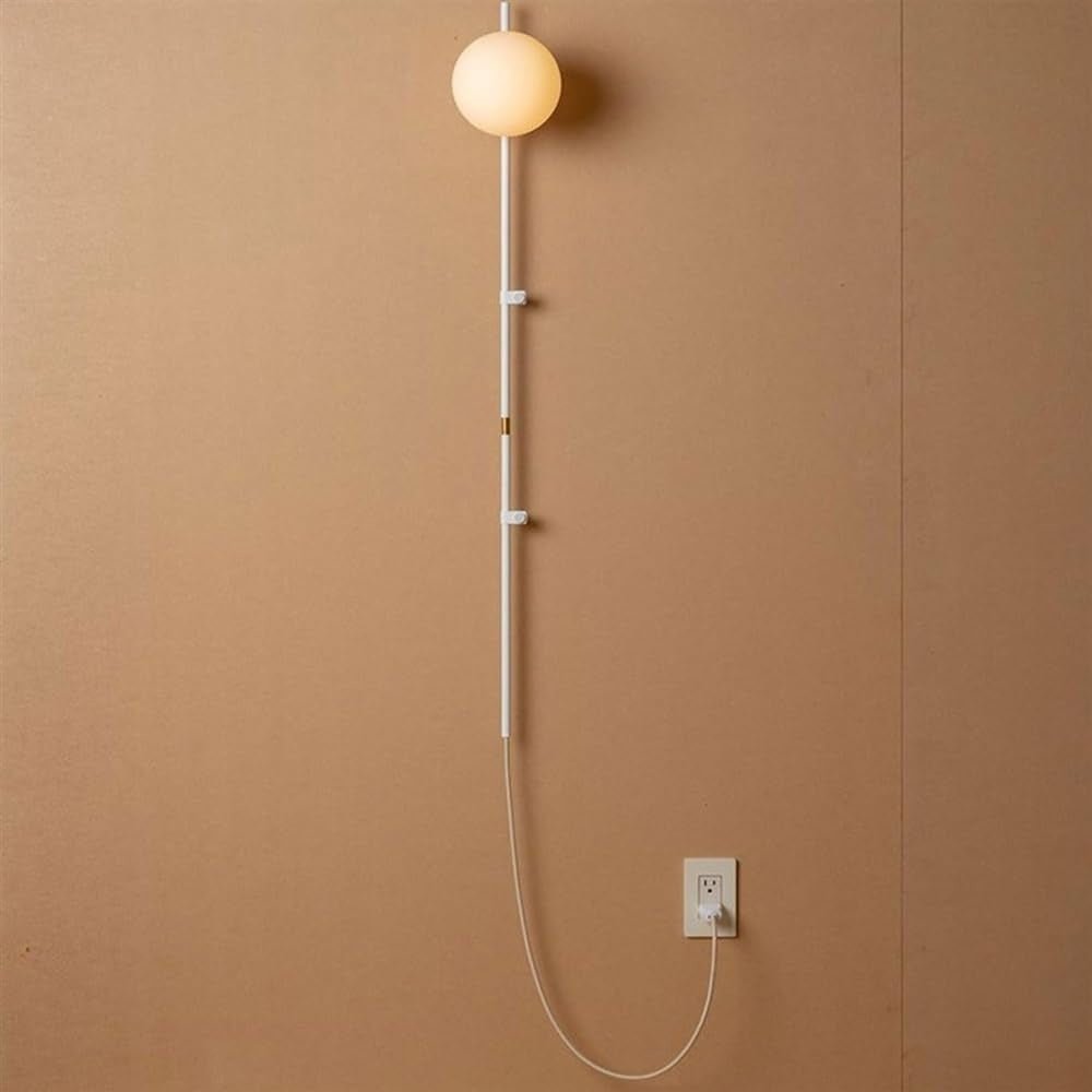 Minimalist Industrial Vintage Wall Lamp Long Arm Glass Globe - From Where - 