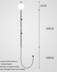 Minimalist Industrial Vintage Wall Lamp Long Arm Glass Globe - From Where - 