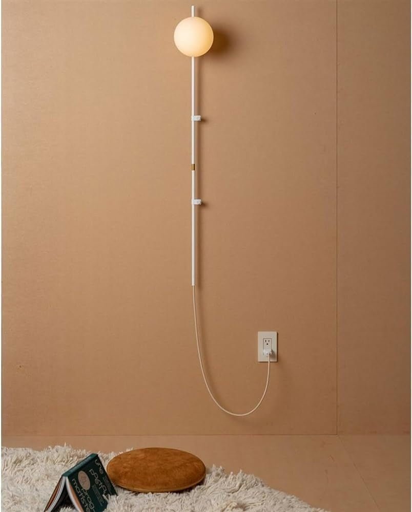 Minimalist Industrial Vintage Wall Lamp Long Arm Glass Globe - From Where - 