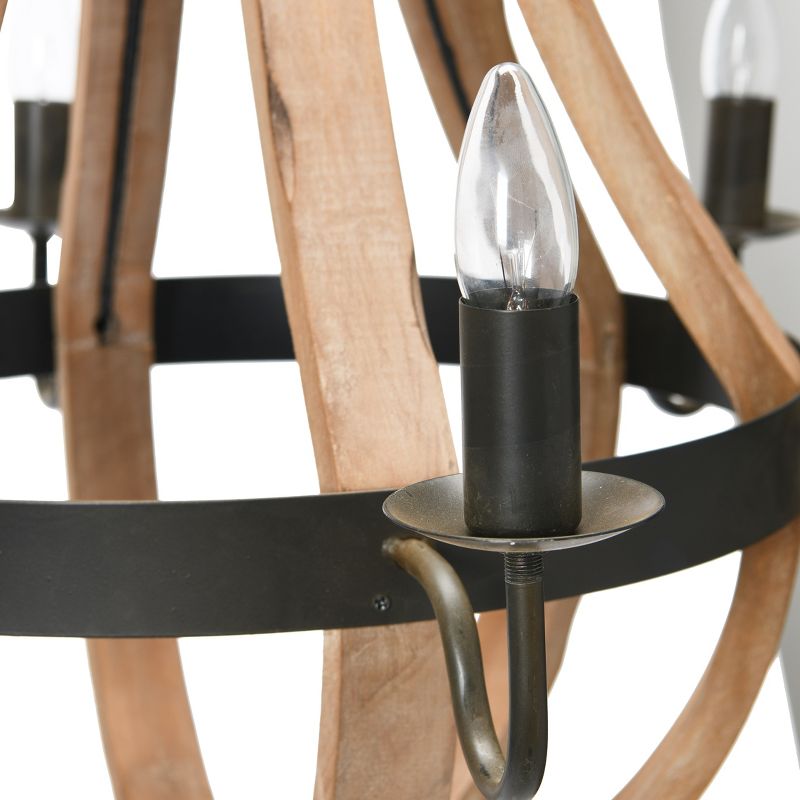 Minimalist Wood and Metal Chandelier - From Where - 