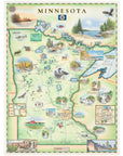 Minnesota State Hand - Drawn Map - From Where Finds - Map