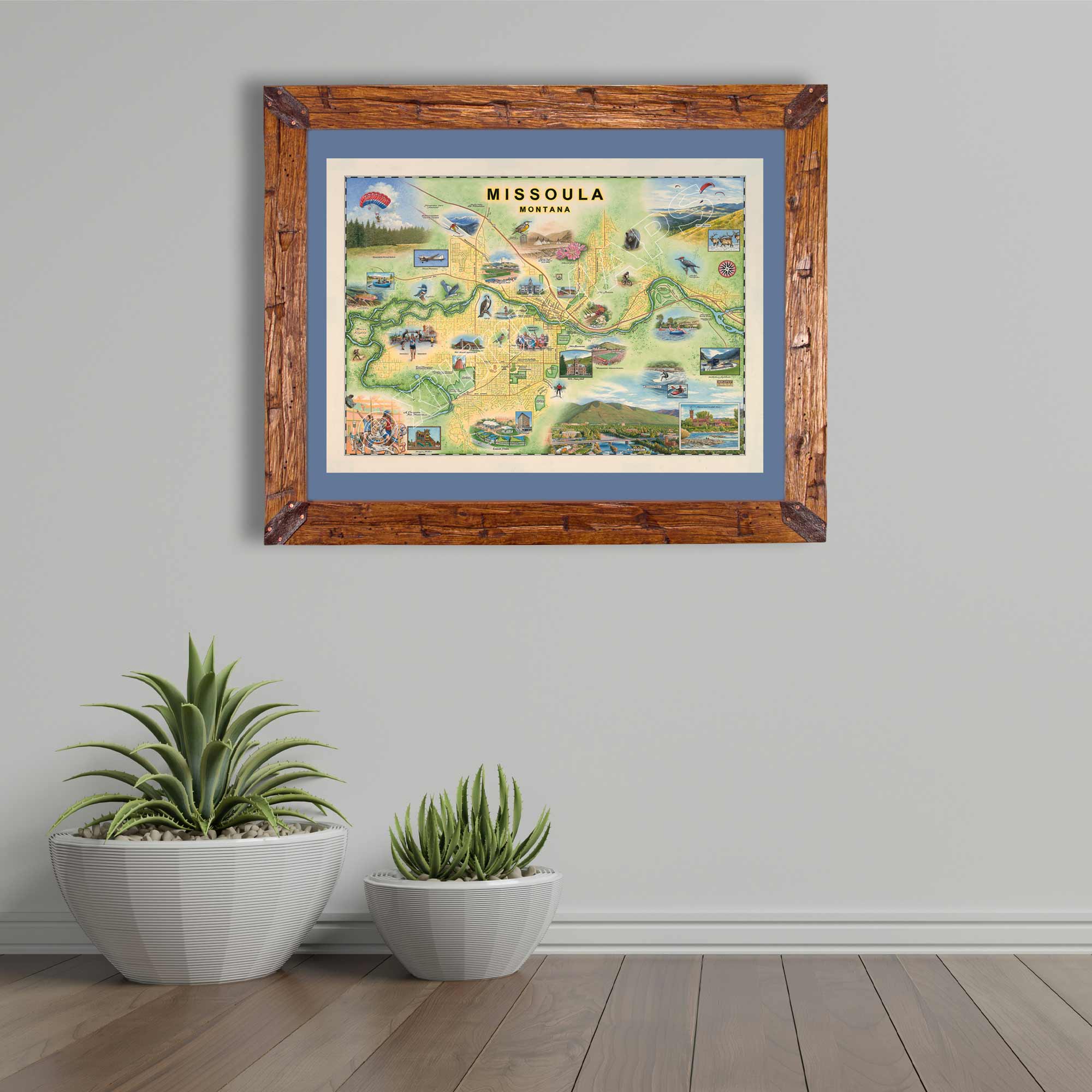 Missoula Hand - Drawn Map - From Where Finds - Map