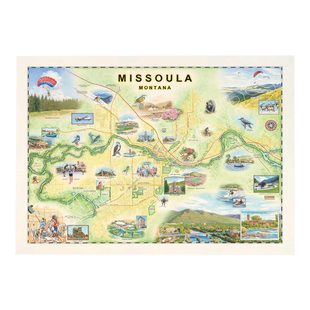 Missoula Hand - Drawn Map - From Where Finds - Map