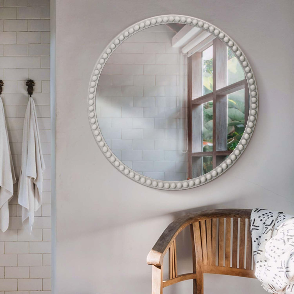 Moby's 30" Beaded Frame Mirror - From Where - 
