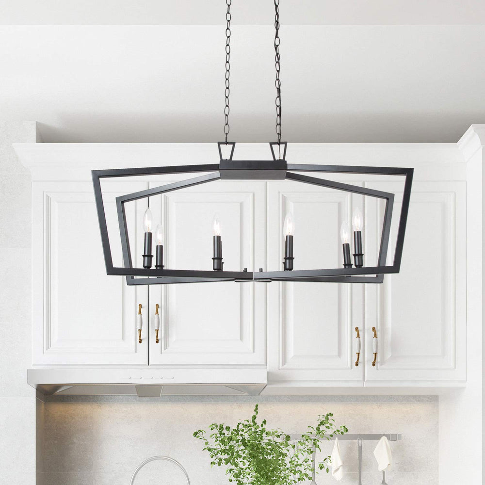 Modern 8 Lights Metal Light Fixture - From Where - 