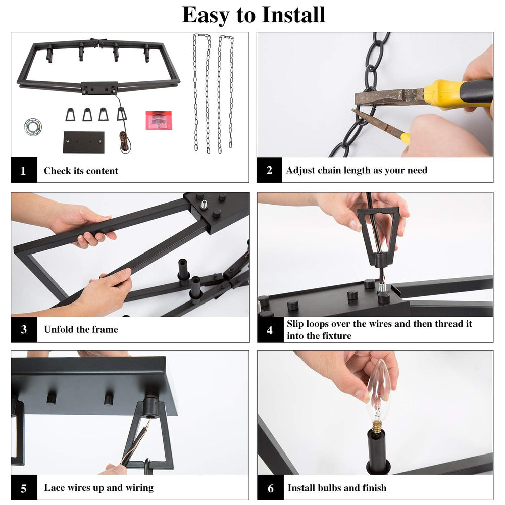 Modern 8 Lights Metal Light Fixture - From Where - 