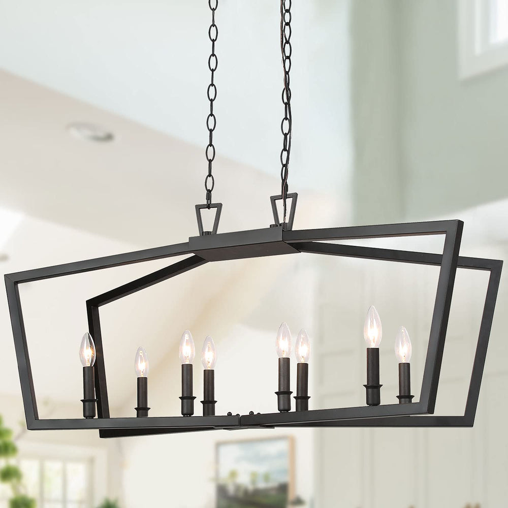Modern 8 Lights Metal Light Fixture - From Where - 