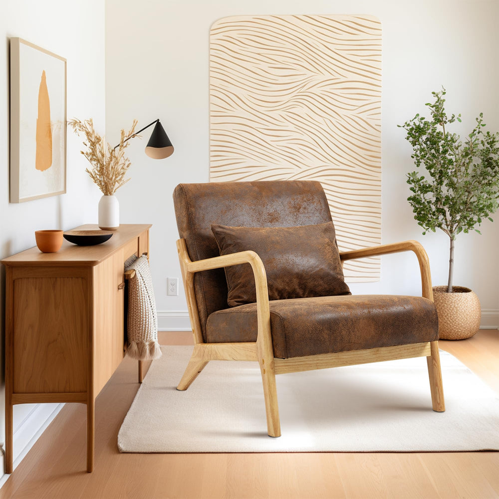 Modern Accent Chair with Wood Frame - From Where - 