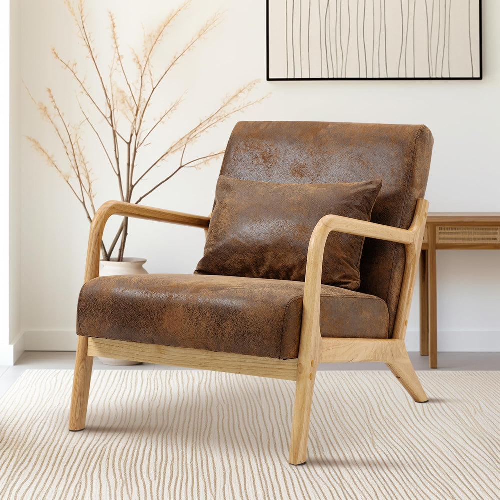 Modern Accent Chair with Wood Frame - From Where - 