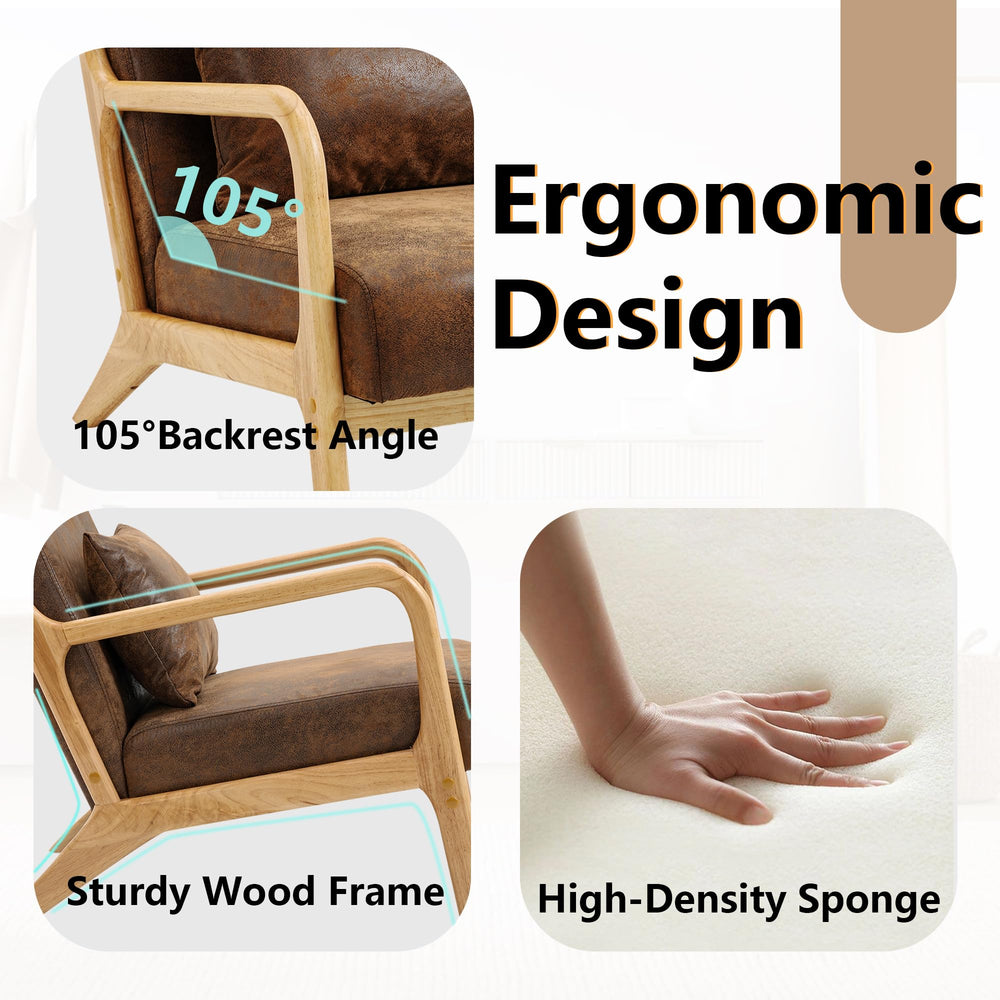 Modern Accent Chair with Wood Frame - From Where - 