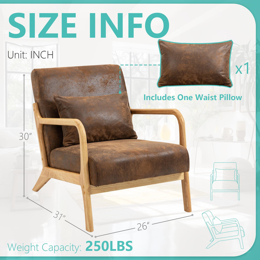 Modern Accent Chair with Wood Frame - From Where - 