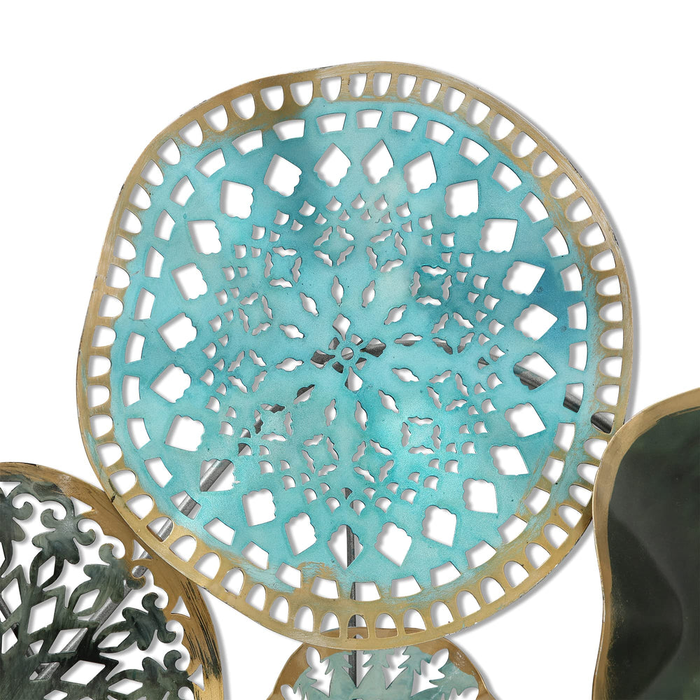 Modern Blue Metal Rounds Wall Decor - From Where - 