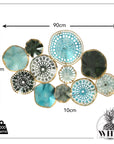 Modern Blue Metal Rounds Wall Decor - From Where - 