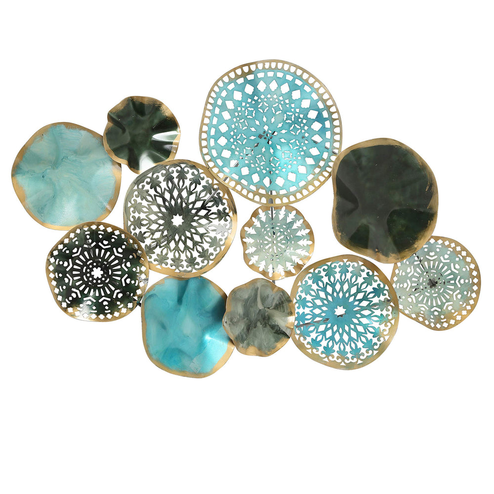 Modern Blue Metal Rounds Wall Decor - From Where - 