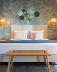 Modern Blue Metal Rounds Wall Decor - From Where - 