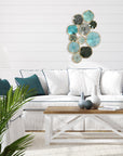 Modern Blue Metal Rounds Wall Decor - From Where - 