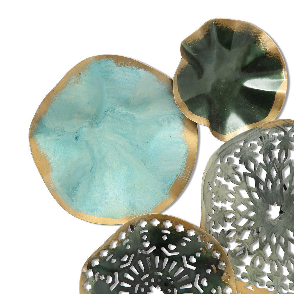 Modern Blue Metal Rounds Wall Decor - From Where - 