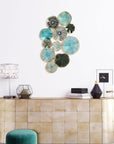 Modern Blue Metal Rounds Wall Decor - From Where - 
