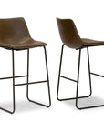 Modern Faux Leather Bar Stools (Set of 2) - From Where - 