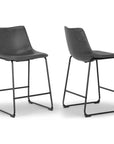 Modern Faux Leather Bar Stools (Set of 2) - From Where - 