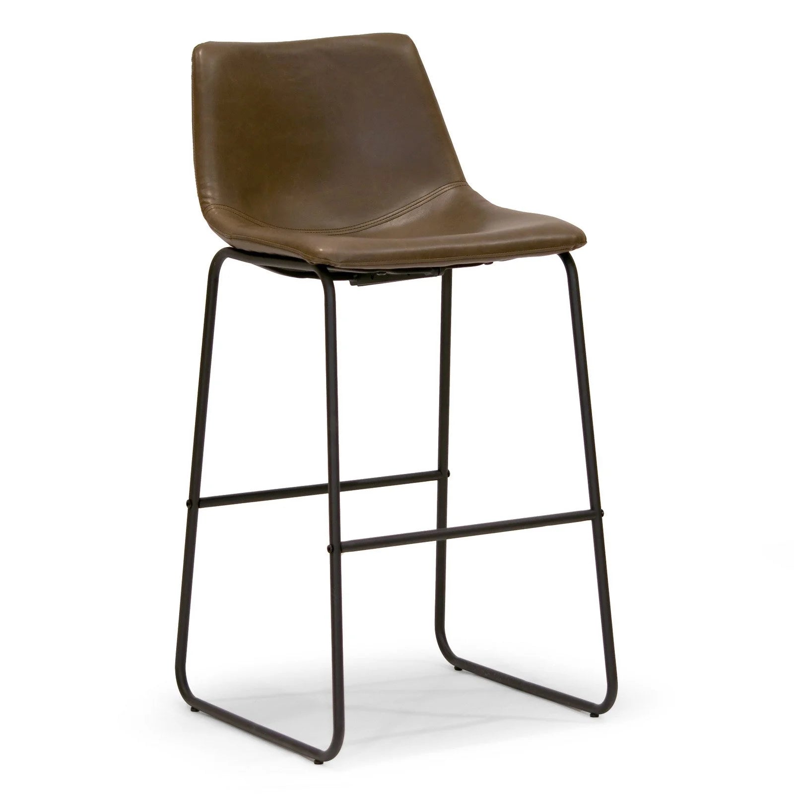 Modern Faux Leather Bar Stools (Set of 2) - From Where - 