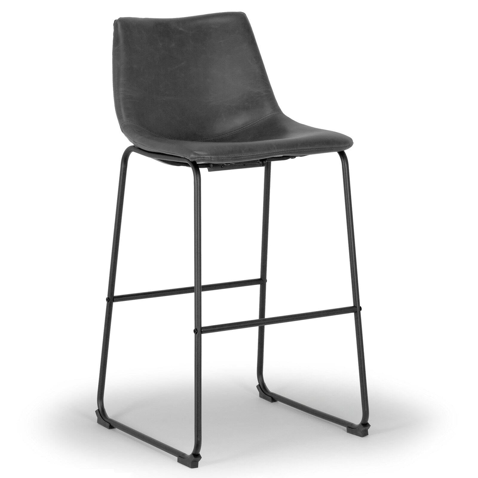 Modern Faux Leather Bar Stools (Set of 2) - From Where - 