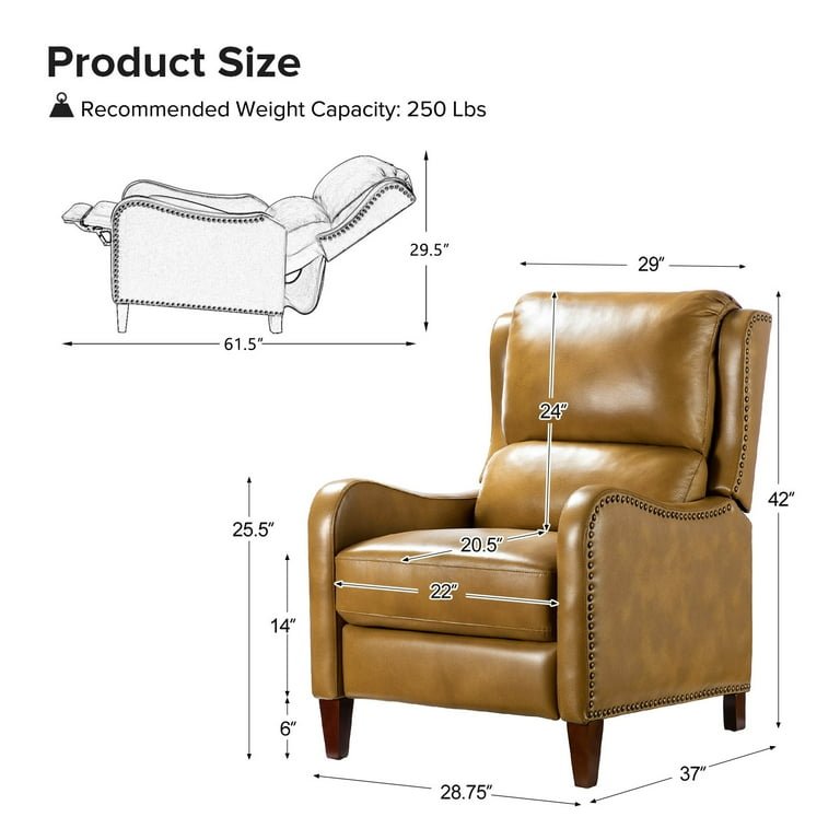 Modern Genuine Leather Recliner (Set of 2) - From Where - 