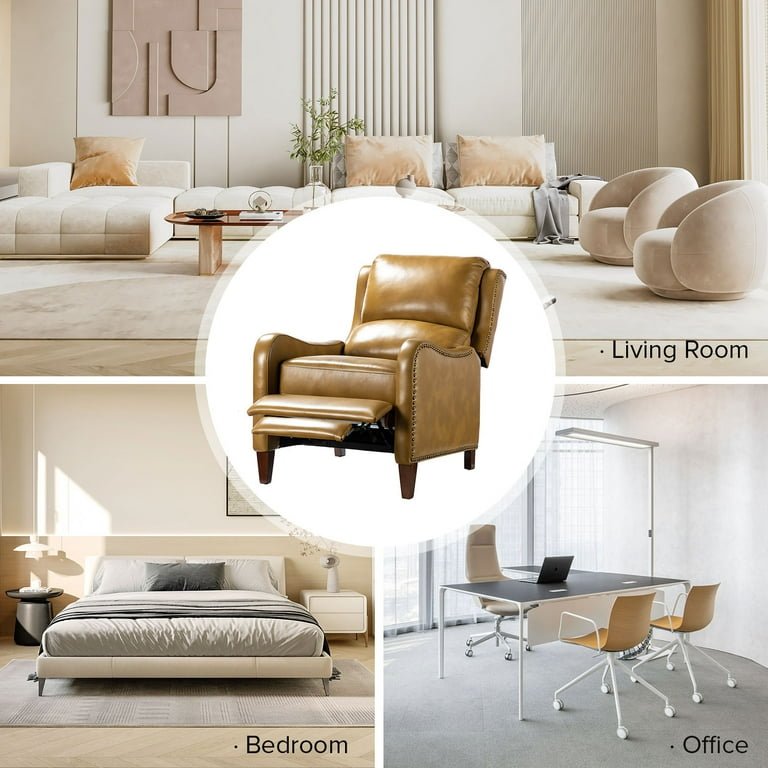 Modern Genuine Leather Recliner (Set of 2) - From Where - 
