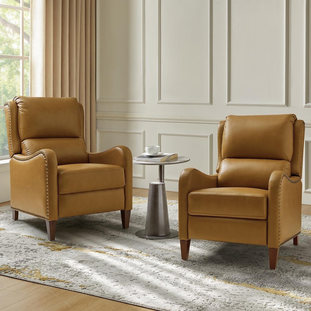 Modern Genuine Leather Recliner (Set of 2) - From Where -
