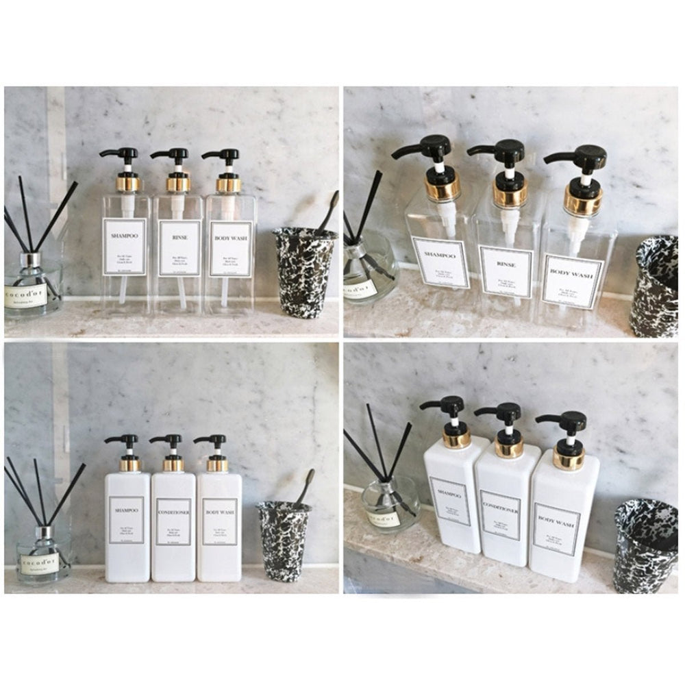 Modern Gold Pump Bottles (Set of 3) - From Where - 