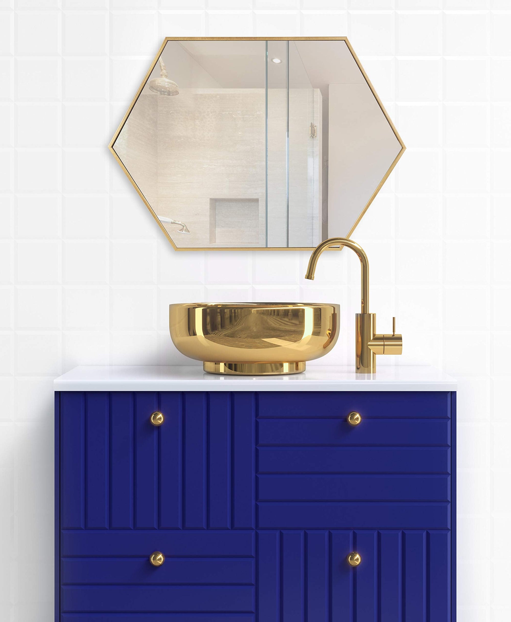 Modern Hexagon Wall Mirror - From Where - 
