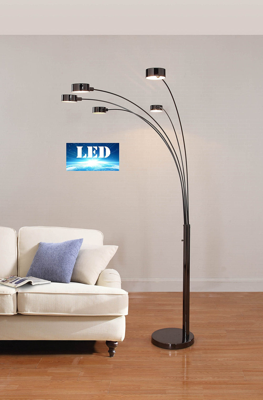 Modern Led 88" 5 - Arched Floor Lamp - From Where - 