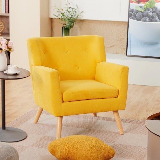Modern Linen Accent Chair - From Where - 