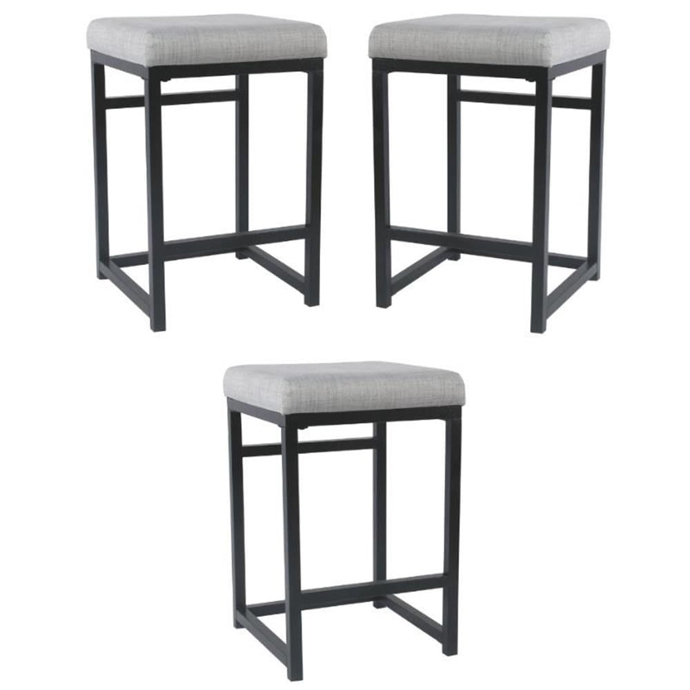 Modern Metal and Fabric Counter Stool - From Where - 