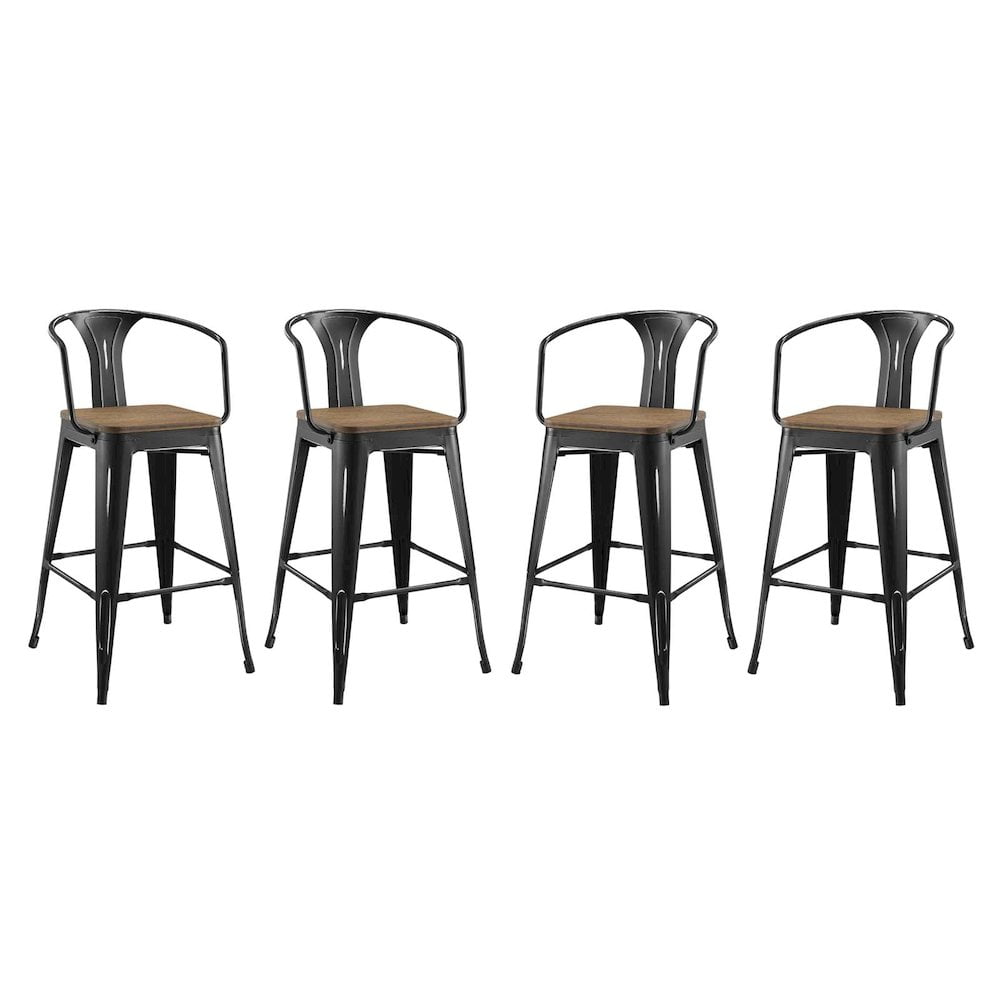 Modern Metal Bar Stools (Set of 4) - From Where - 