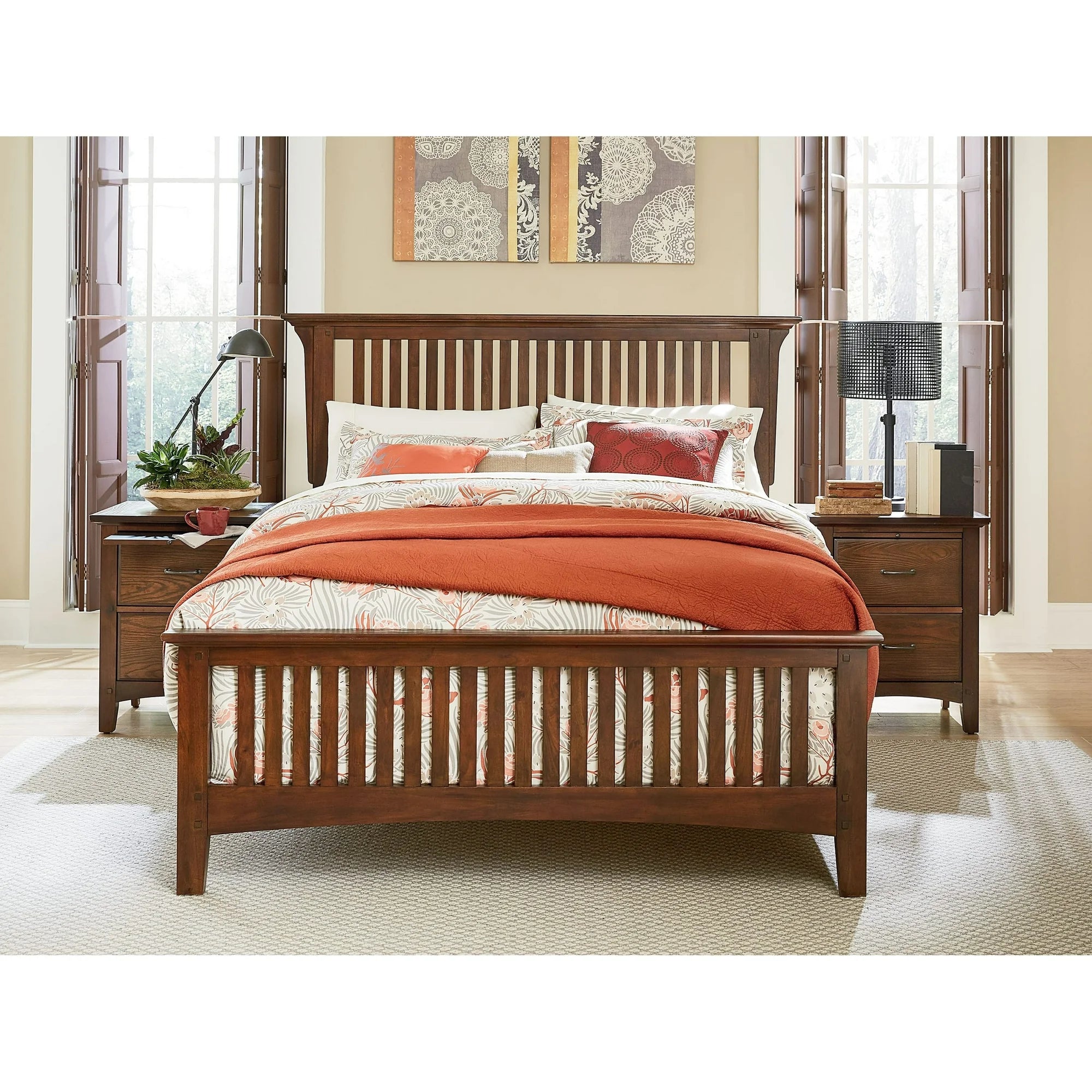Modern Mission Vintage Oak Bed - From Where - 