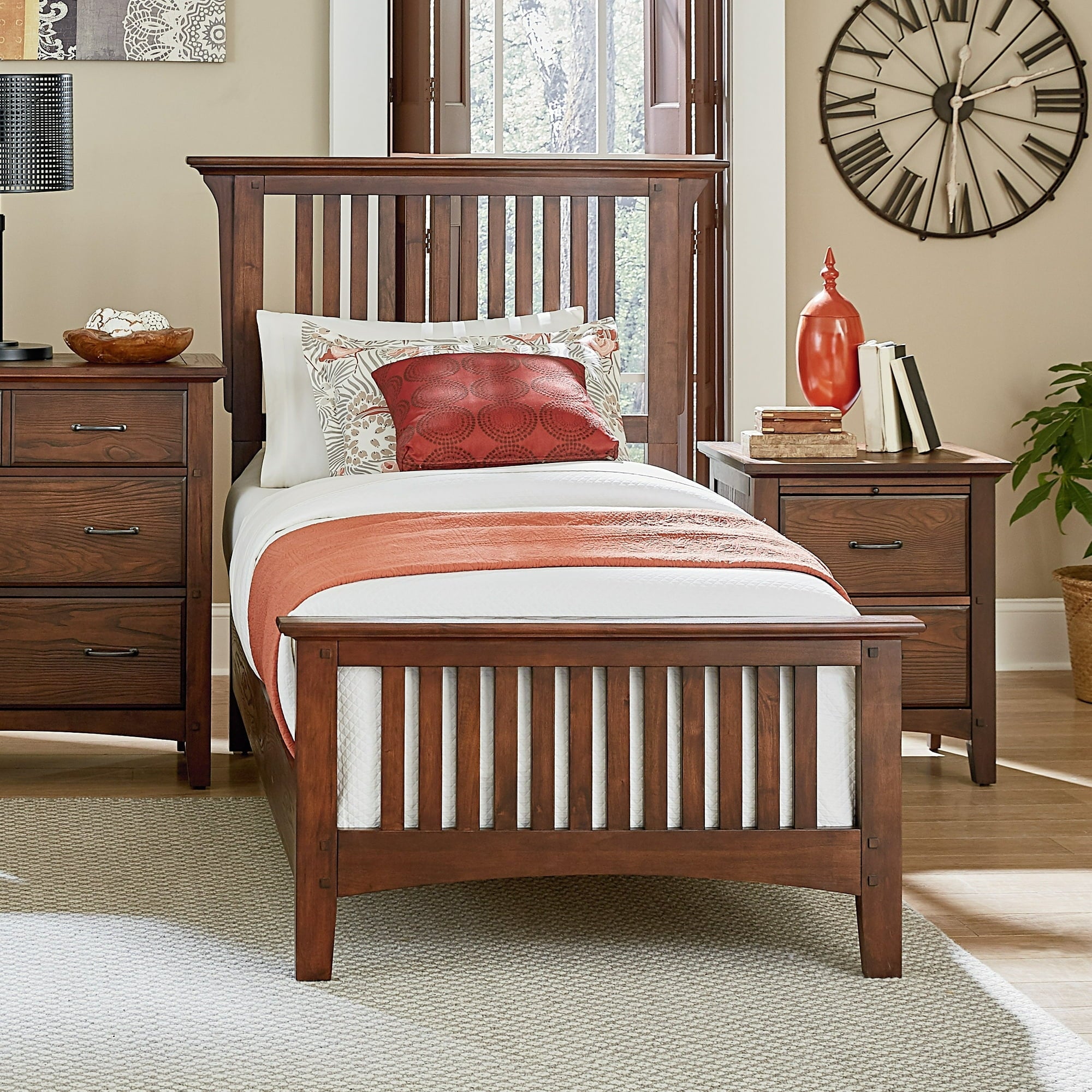 Modern Mission Vintage Oak Bed - From Where - 