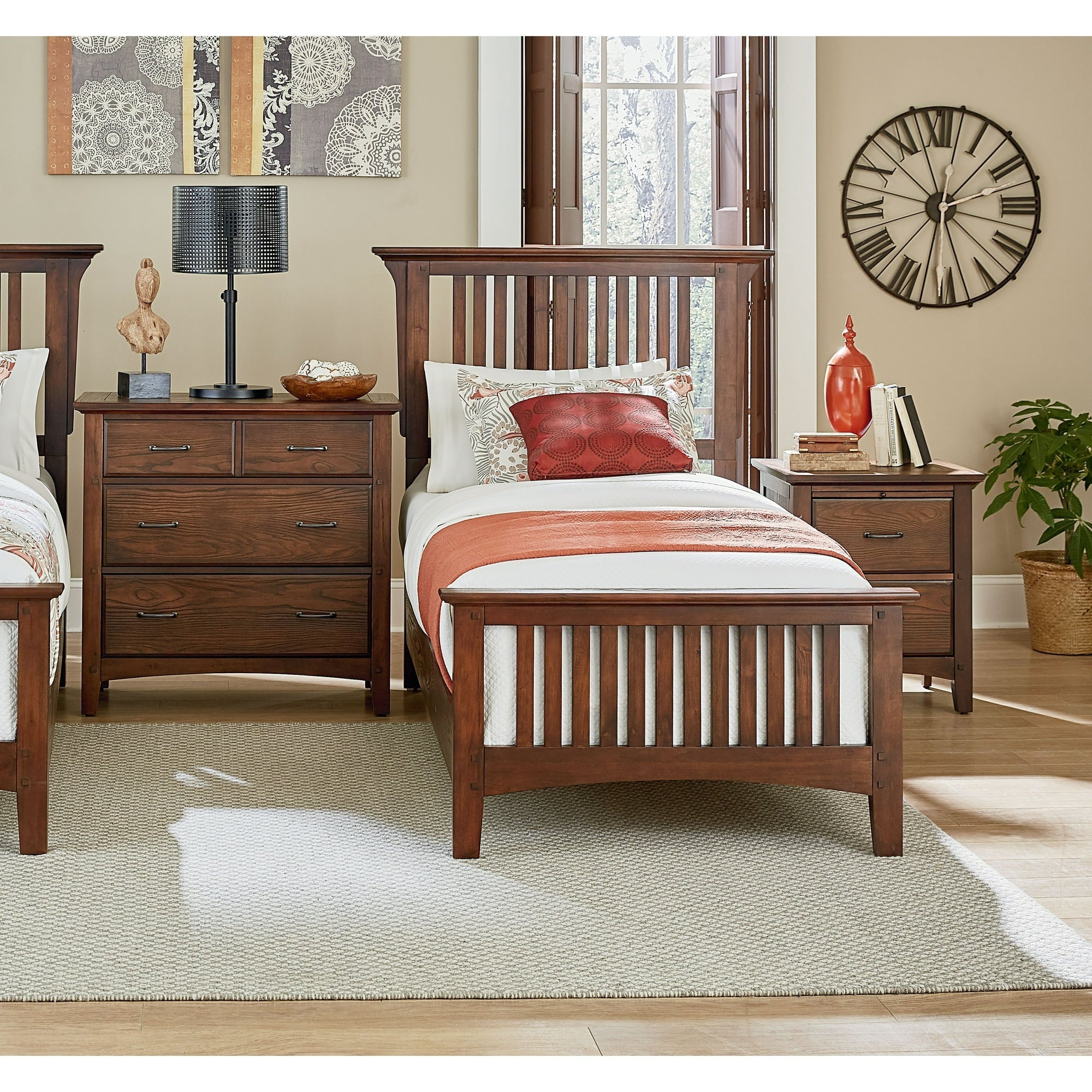 Modern Mission Vintage Oak Bed - From Where - 