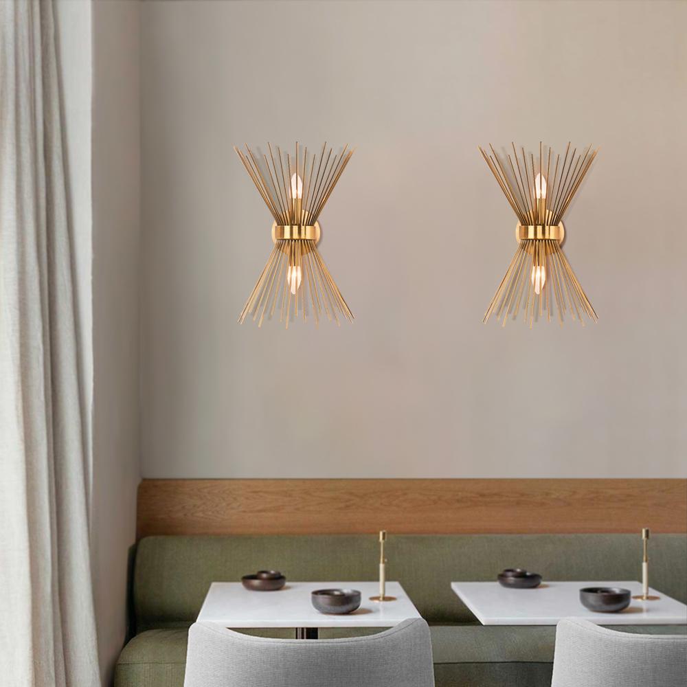 Modern Starburst Brass Wall Sconce - From Where - 