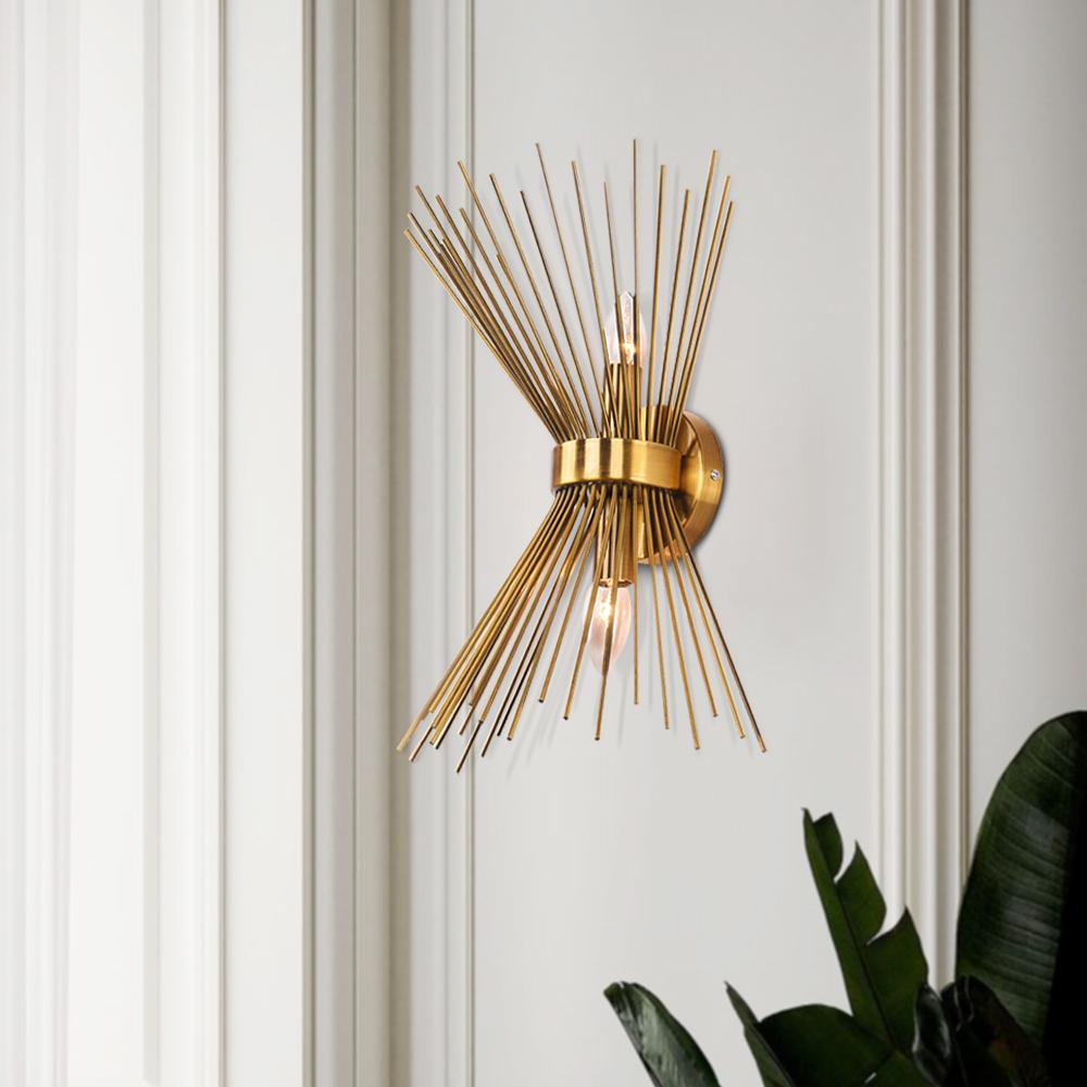 Modern Starburst Brass Wall Sconce - From Where - 