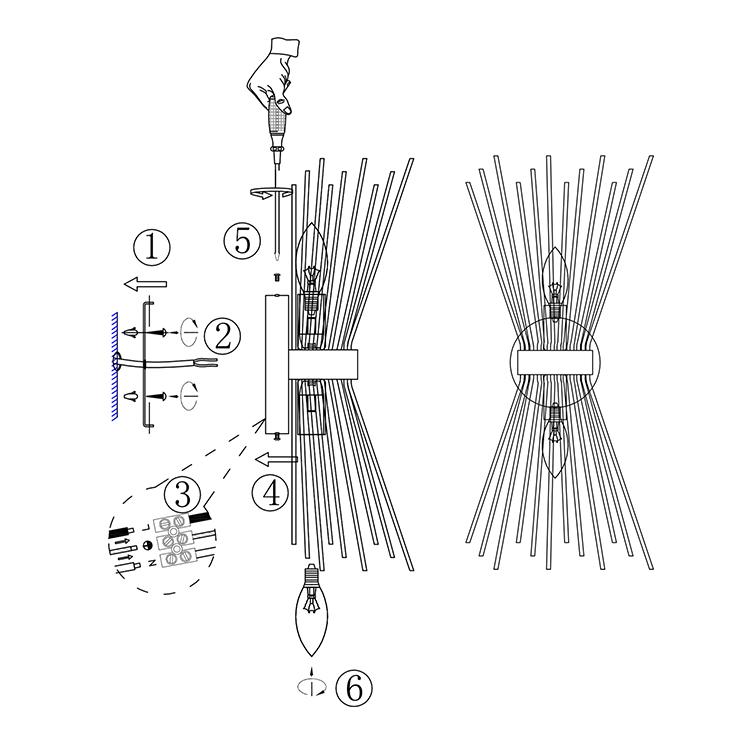 Modern Starburst Brass Wall Sconce - From Where - 