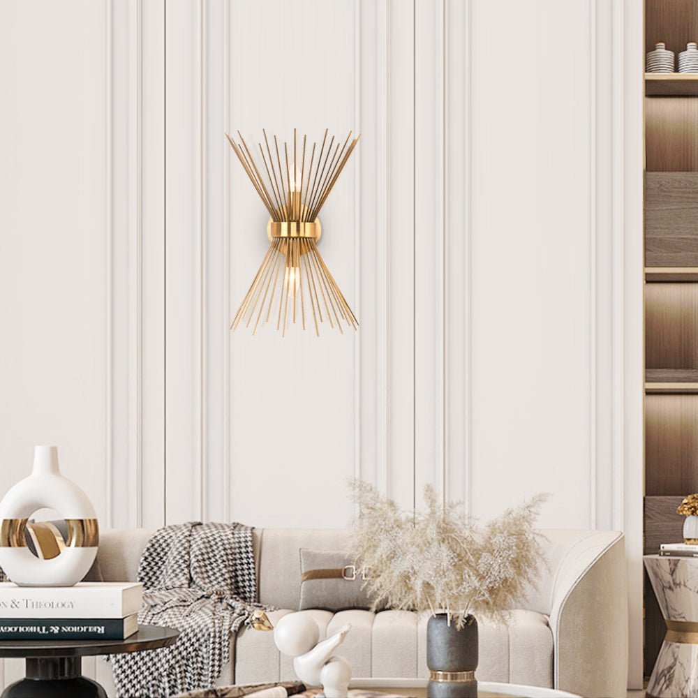 Modern Starburst Brass Wall Sconce - From Where - 