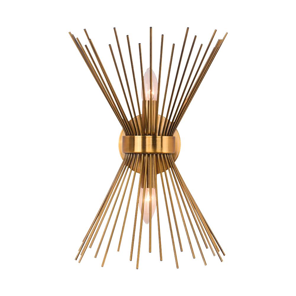 Modern Starburst Brass Wall Sconce - From Where - 