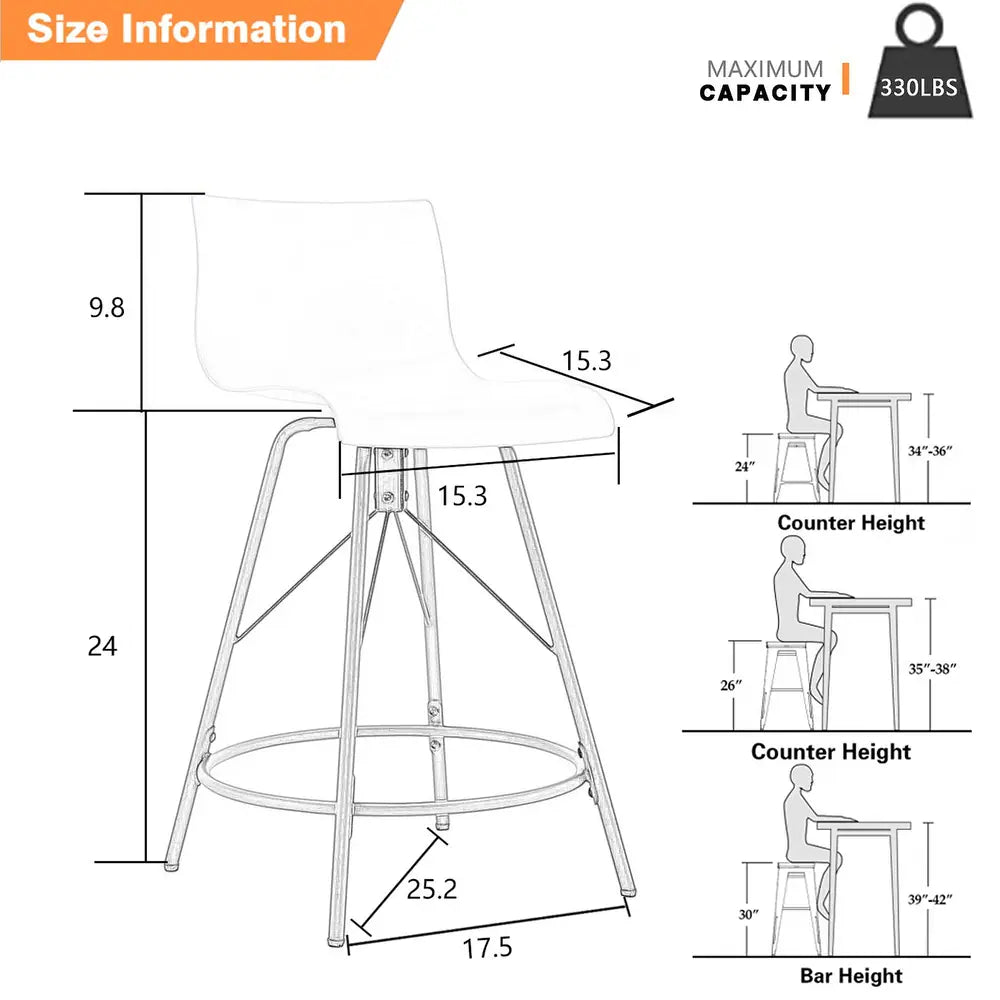 Modern Swivel Bar Stools (Set of 4) - From Where - 