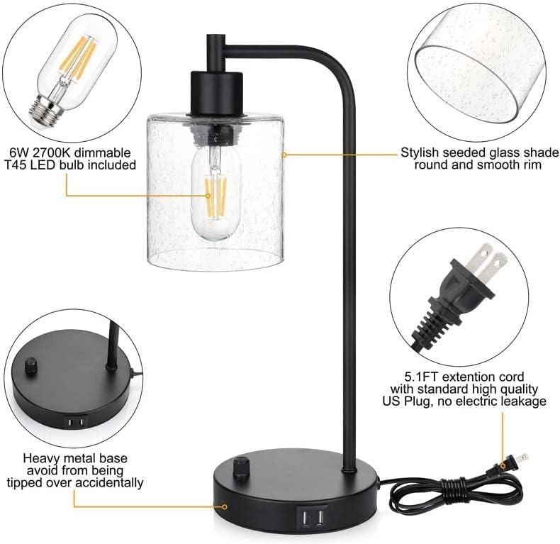 Modern Table Lamp with Charging Port - From Where - 